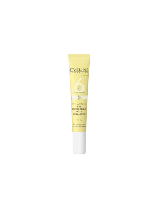 Cremă-serum pentru ochi Eveline Cosmetics 6 Ceramides, antirid, cu ceramide, pentru pielea uscată și sensibilă, 20 ml