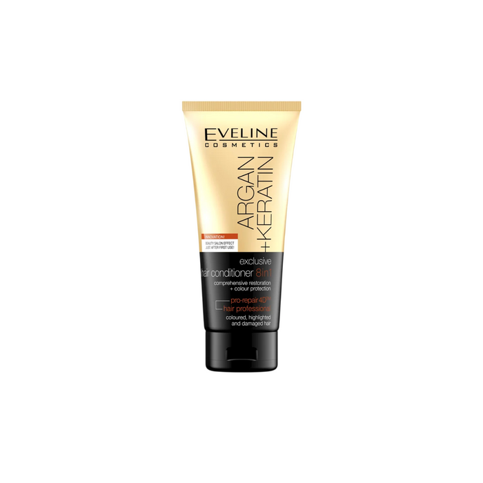 Balsam de păr Eveline Cosmetics Argan & Keratin, cu ulei de argan, susține creșterea părului, 200 ml
