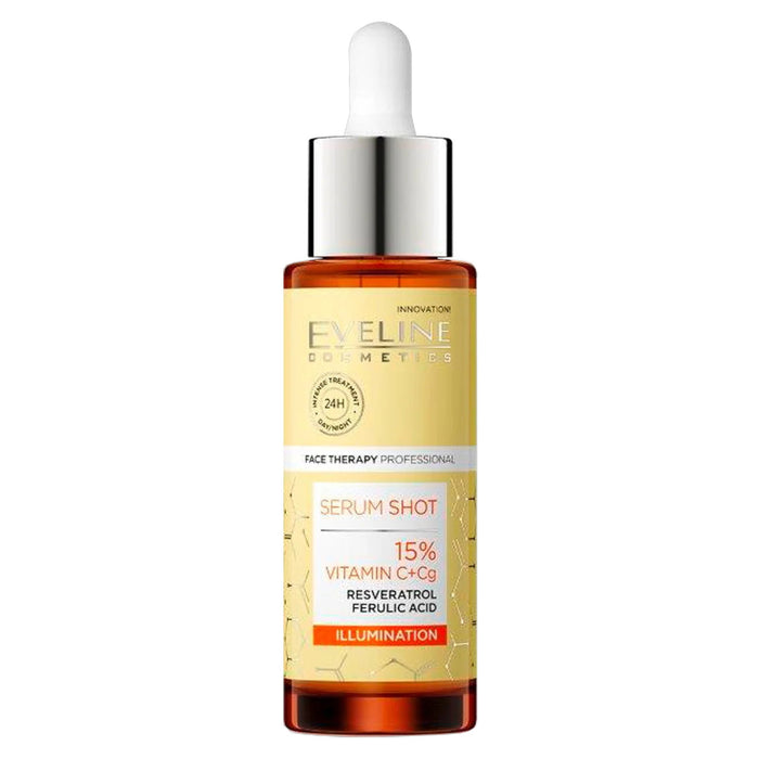 Ser Eveline Cosmetics Serum Shot, cu vitamina C 15%, iluminator, 30 ml, tester