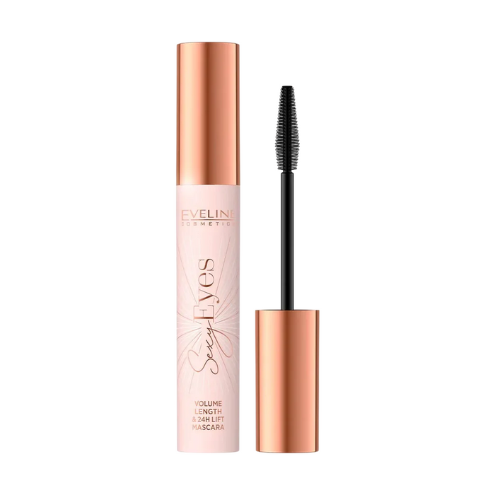 Mascara Eveline Cosmetics Sexy Eyes, volumizantă și alungitoare, neagră, 8 ml