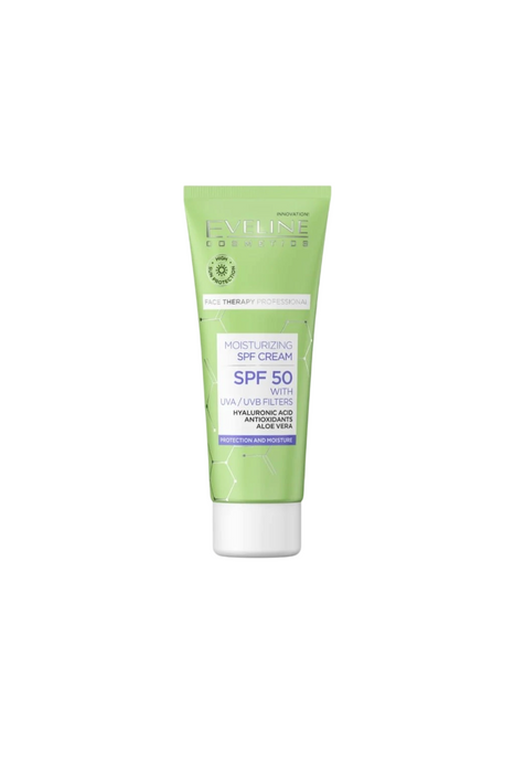 Cremă de față Eveline Cosmetics Therapy Professional Aloe, hidratantă, SPF 50, 30 ml