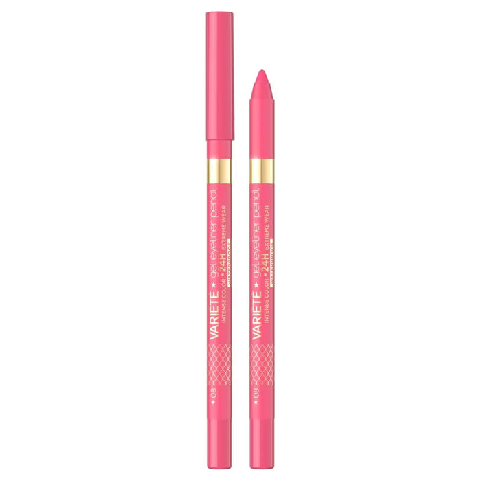 Creion eyeliner gel Eveline Cosmetics Variete, rezistent la apă, nuanța 09 Roz, 1,3 g