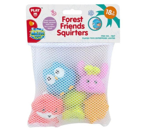 Jucării de baie stropitoare PlayGo Forest Friends Squirters, 5 animale, 18+ luni