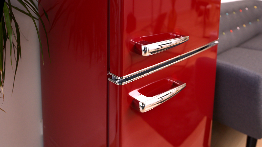 Frigider combi retro Cecotec Evvo F55 Retro Rojo, 300 l, 192 × 59,9 × 62,8 cm, roșu