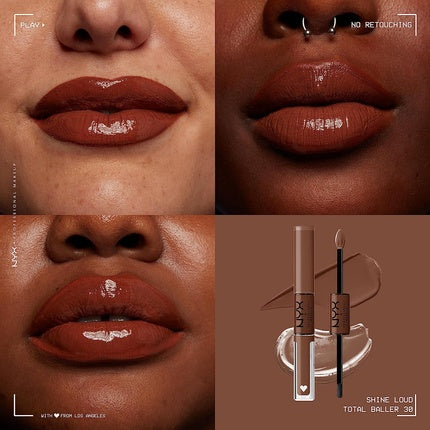 Lip Gloss NYX Professional Makeup Shine Loud Total Briller 06, culoare bronz, 20g