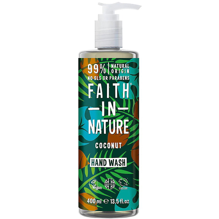 Săpun lichid pentru mâini Faith In Nature Coconut, 99% ingrediente naturale, 400 ml