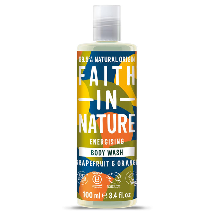 Gel de duș Faith In Nature Grapefruit & Orange, energizant, 100 ml