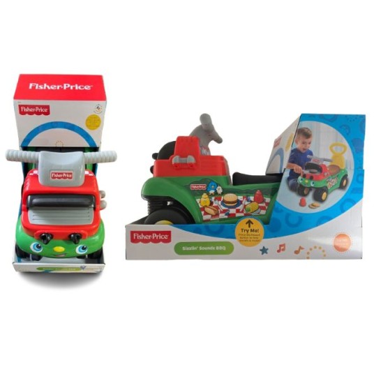 Mașinuță ride-on Mattel Fisher-Price Little People, Sizzlin' Sounds BBQ, efecte sonore