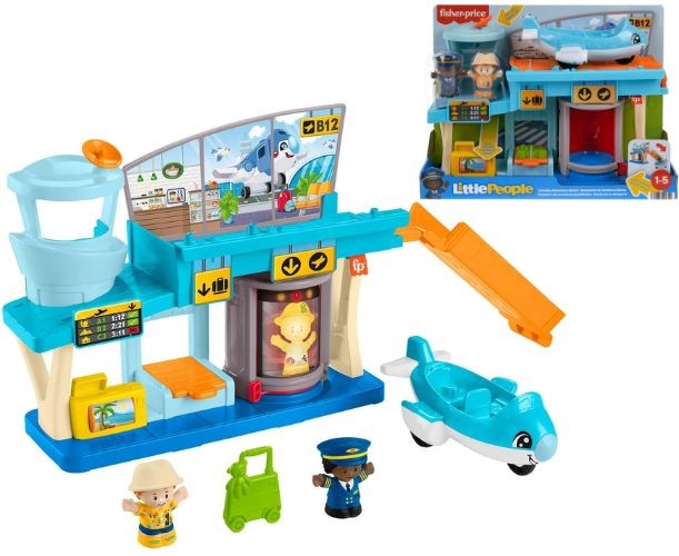 Set de joacă Mattel Fisher-Price Little People, Aeroport, 1–5 ani