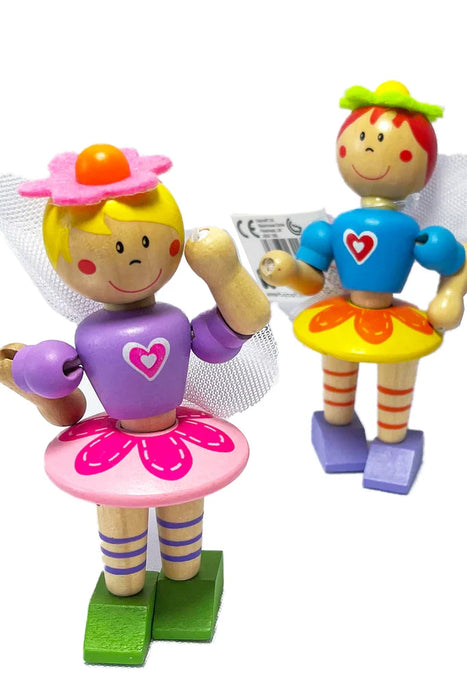 Figurină flexibilă din lemn Wood, zână, 12 cm