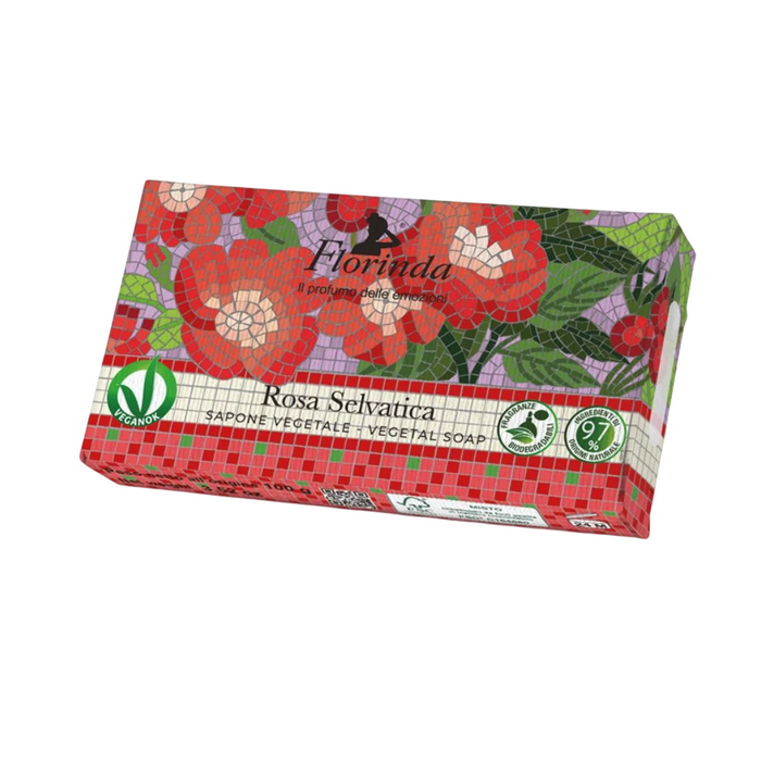 Săpun parfumat Florinda Rosa Selvatica, vegetal, pentru curățare și catifelare, 100 g