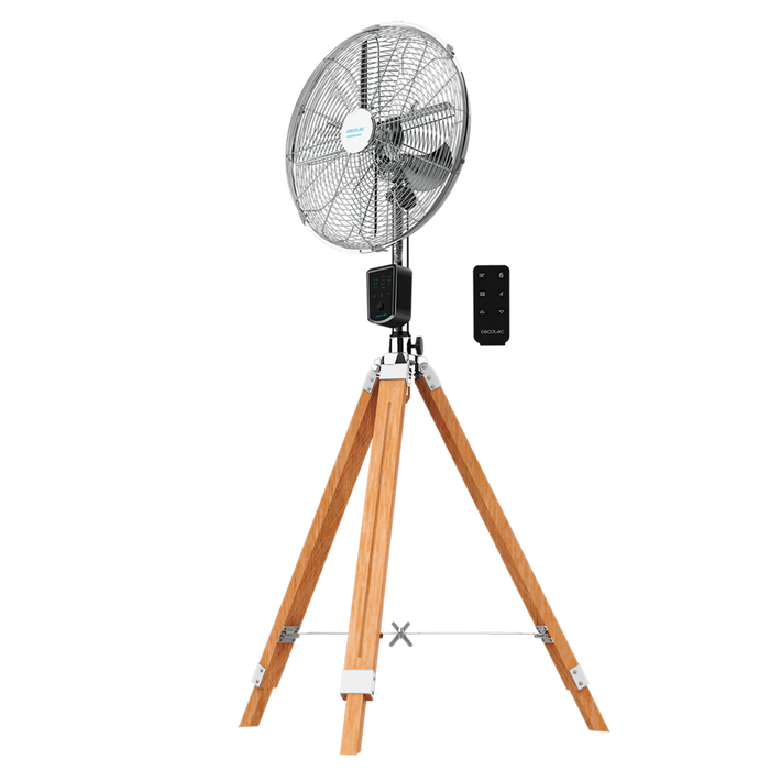 Ventilator cu trepied Cecotec EnergySilence 1600 Woody Smart, 50 W, diametru 40 cm, 3 viteze, aspect lemn