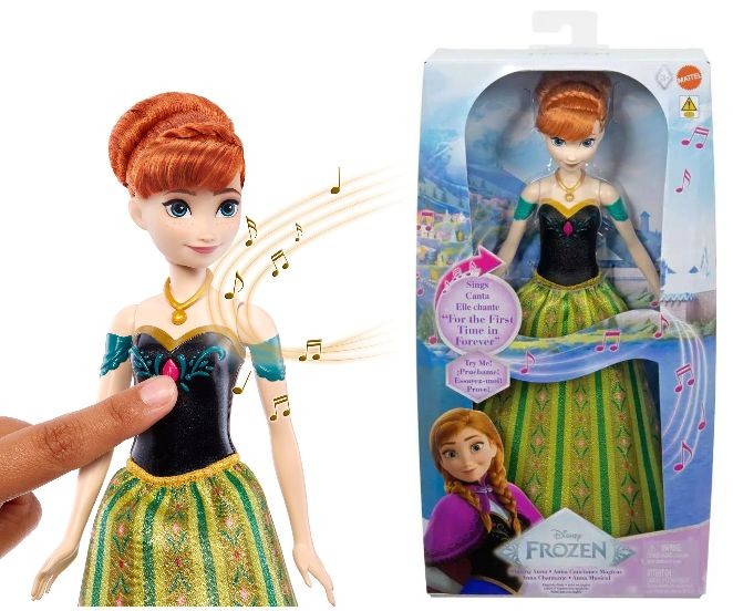 Păpușă Mattel Disney Frozen, Anna care cântă, 30 cm