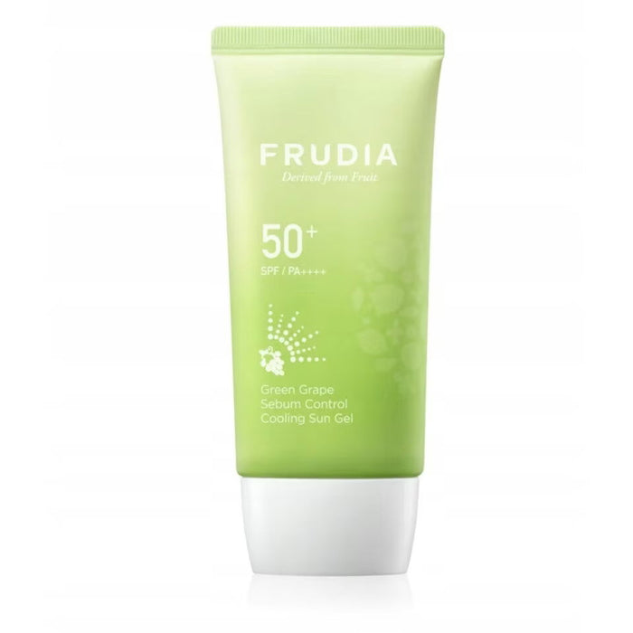 Gel de protecție solară Frudia Green Grape Sebum Control Cooling Sun Gel, controlul sebumului, efect răcoritor, SPF 50+, 50 ml