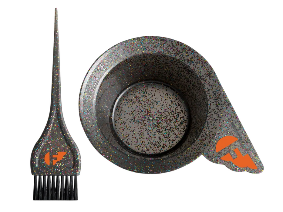 Bol de amestecare a culorilor Fudge Professional Glitter, din plastic, gri