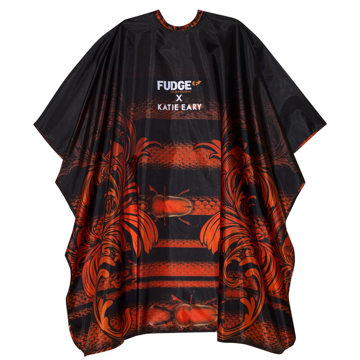 Pelerină de coafor Fudge Professional Katie Eary, roșu/negru
