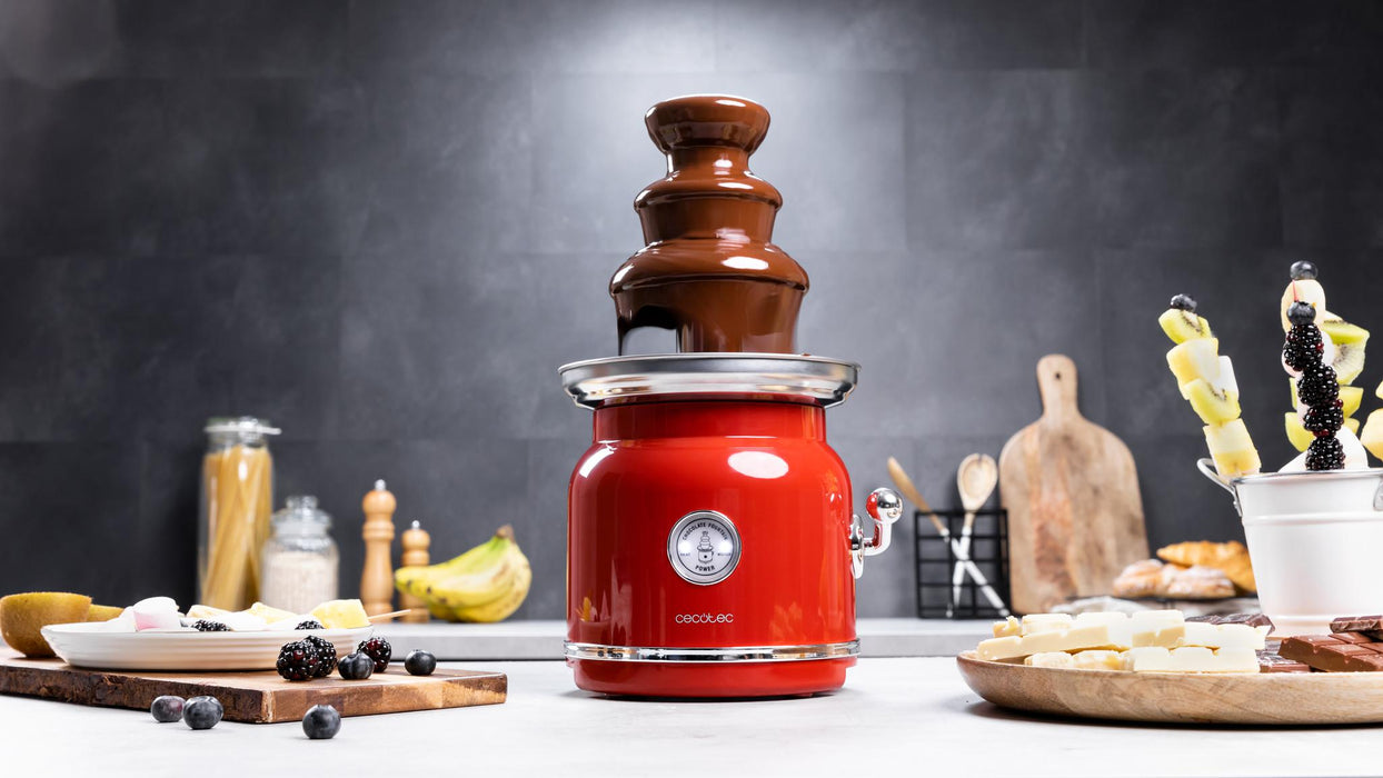 Fântână de ciocolată Cecotec Fun Chocolicious, 90 W, 3 niveluri, oțel inoxidabil