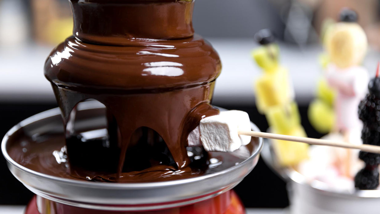 Fântână de ciocolată Cecotec Fun Chocolicious, 90 W, 3 niveluri, oțel inoxidabil