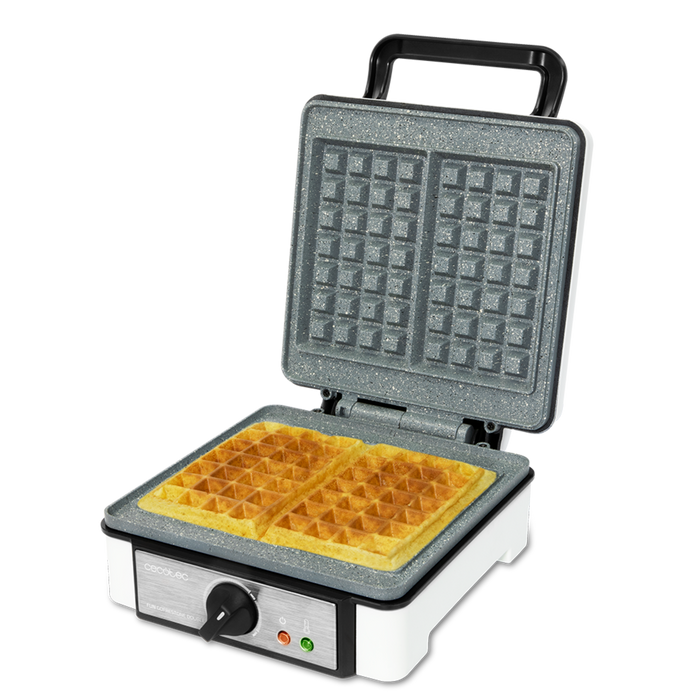 Aparat de făcut vafe Cecotec Fun Gofrestone Double, 1200 W, pentru 2 vafe, alb