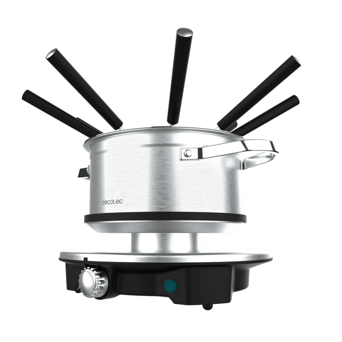Fondue electrică Cecotec Fun GourmetFondue Advance, 1,7 l, 1500 W, 8 furculițe, inox