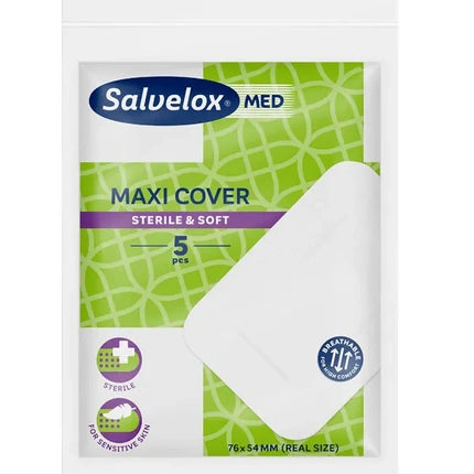 Salvelox Salvelox Maxi Cover Plasters 5 Pieces 76x54mm, Sterile, White