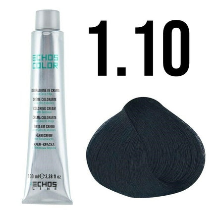 Vopsea de păr permanentă Echosline 100ml, nuanța 1.0 Negru