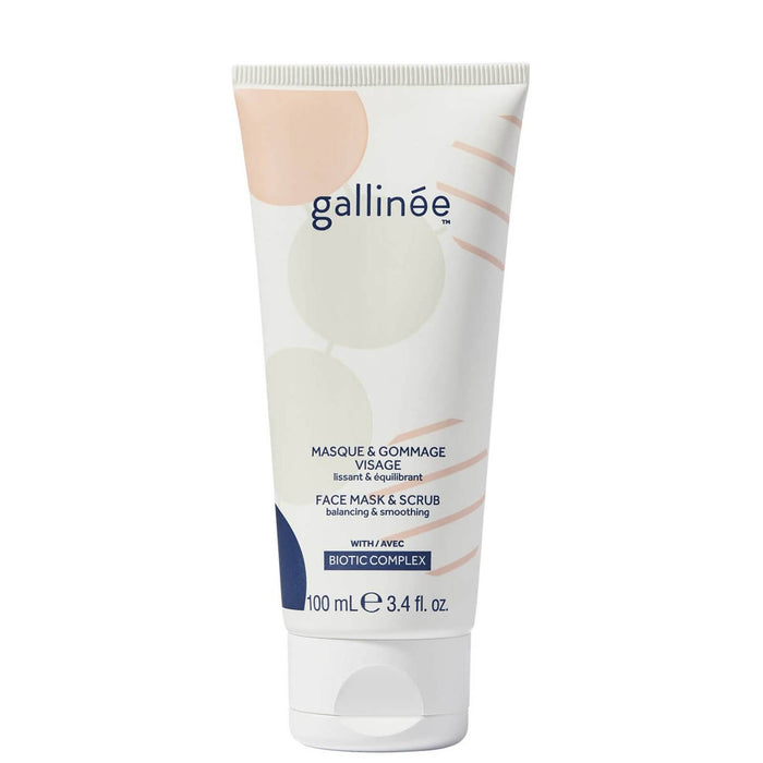 Mască-scrub pentru față Gallinee Microbiome Skincare, cu complex biotic, pentru netezire, 100 ml, tester
