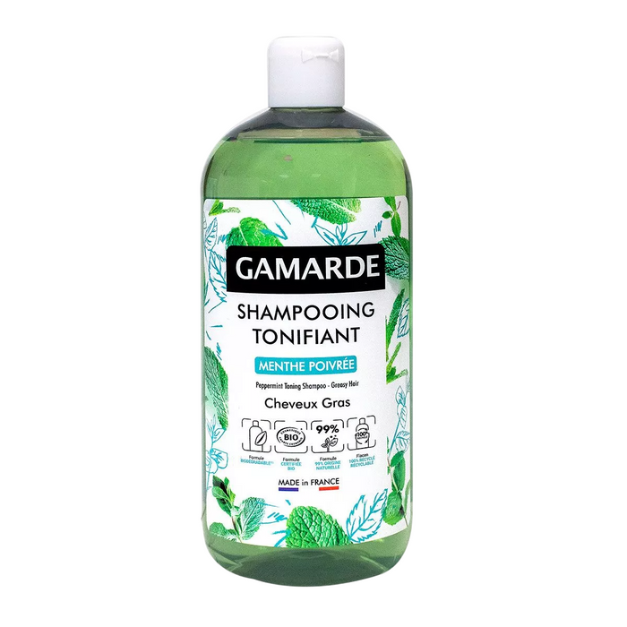 Șampon Gamarde Bio Menthe Poivrée, tonifiant, pentru păr gras, 500 ml