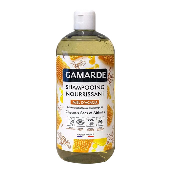 Șampon Gamarde Miere de acacia, hrănitor, pentru păr uscat și deteriorat, 500 ml