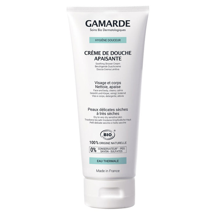 Cremă de duș Gamarde Hygiene Calmant, pentru piele delicată, uscată și foarte uscată, 200 ml
