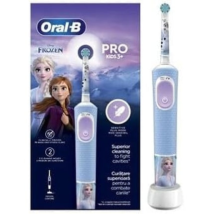 Periuță de dinți electrică Oral-B Frozen Kids PRO, design animație Frozen, culoare albastru