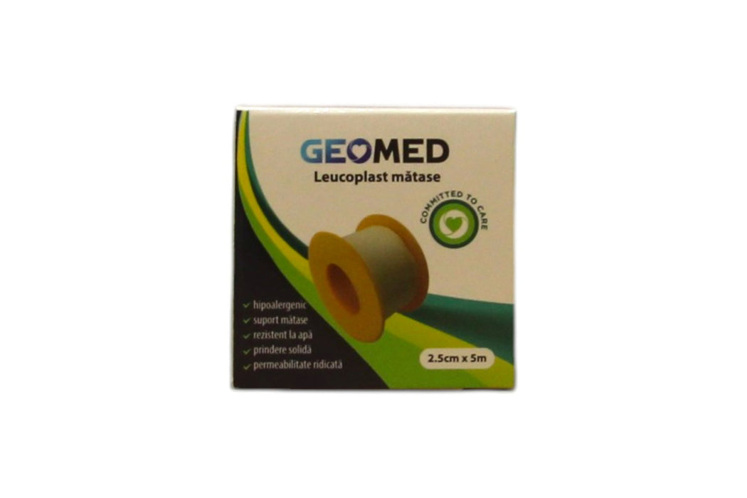 Bandă adezivă medicală Geomed Leukoplast Mătase, 2,5 cm x 5 m