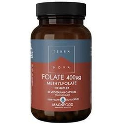 Supliment nutrițional Terranova Folate 400mcg Complex, vegeterian, 50 capsule