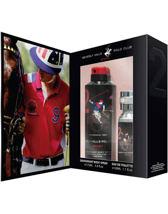 Set Beverly Hills Polo Club 1982 - Sport 2, pentru bărbați: apă de toaletă 50 ml + deodorant antiperspirant spray 175 ml