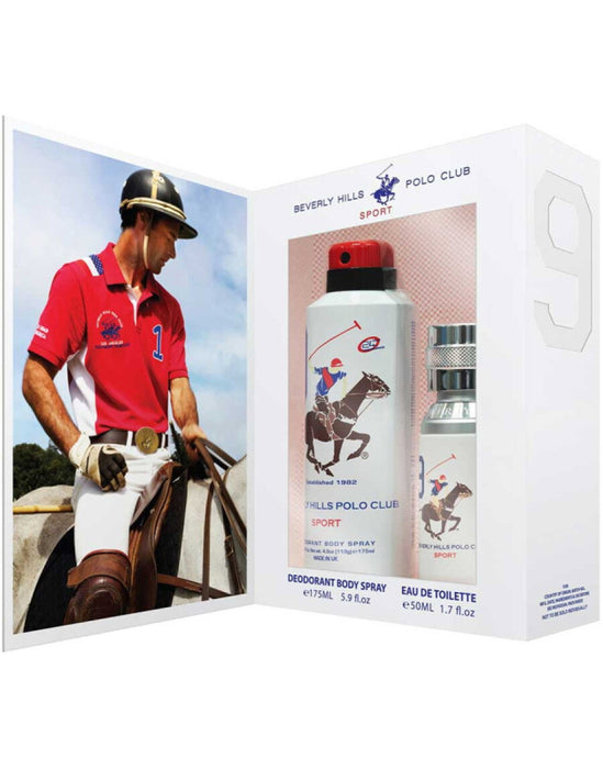Set Beverly Hills Polo Club 1982 Sport 8 + 1982 Sport 9, pentru bărbați: apă de toaletă 50 ml + deodorant spray 150 ml