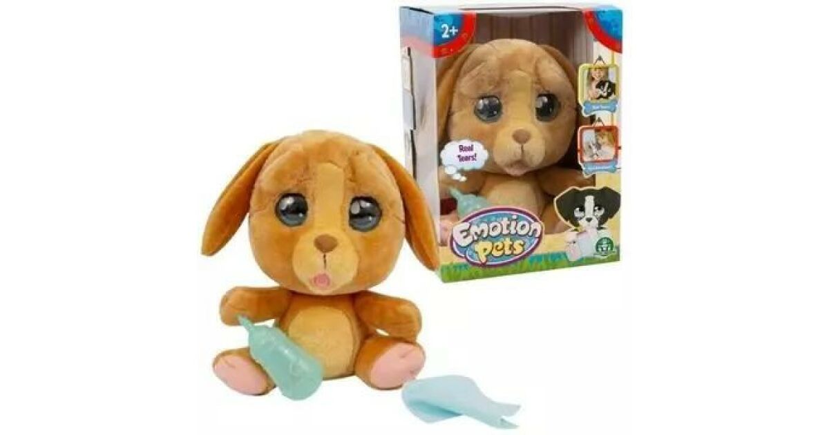 Jucărie de pluș Giochi Preziosi Emotion Pets, cățeluș care plânge, maro, 2+ ani