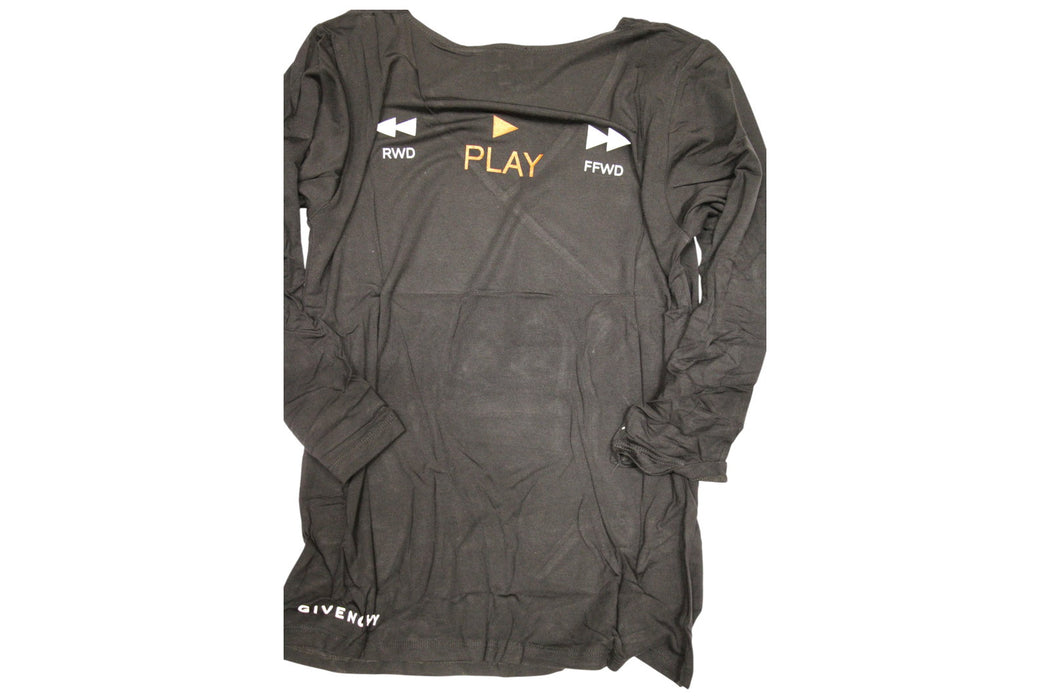 Tricou Givenchy Play, negru, cu mânecă lungă, mărimea M