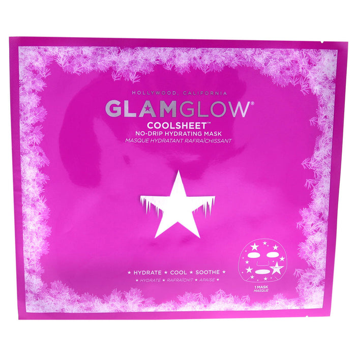 Mască facială GlamGlow CoolSheet, hidratantă, cu efect răcoritor și calmant, 1 mască
