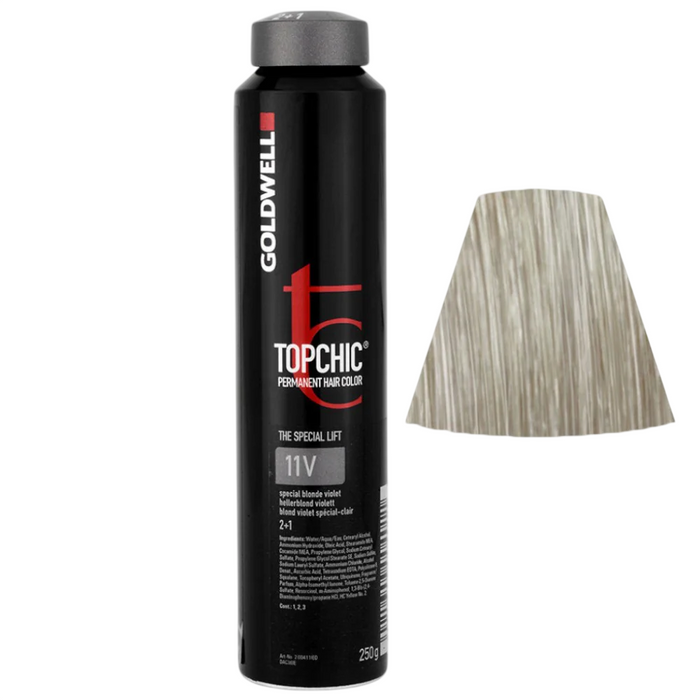 Vopsea permanentă de păr Goldwell TopChic, nuanța 11V Special Blonde Violet, 250 ml