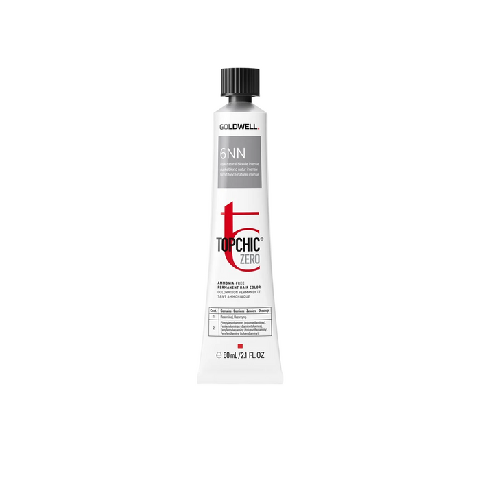 Vopsea permanentă de păr Goldwell TopChic Zero, nuanța 6NN Dark Natural Blonde, 60 ml