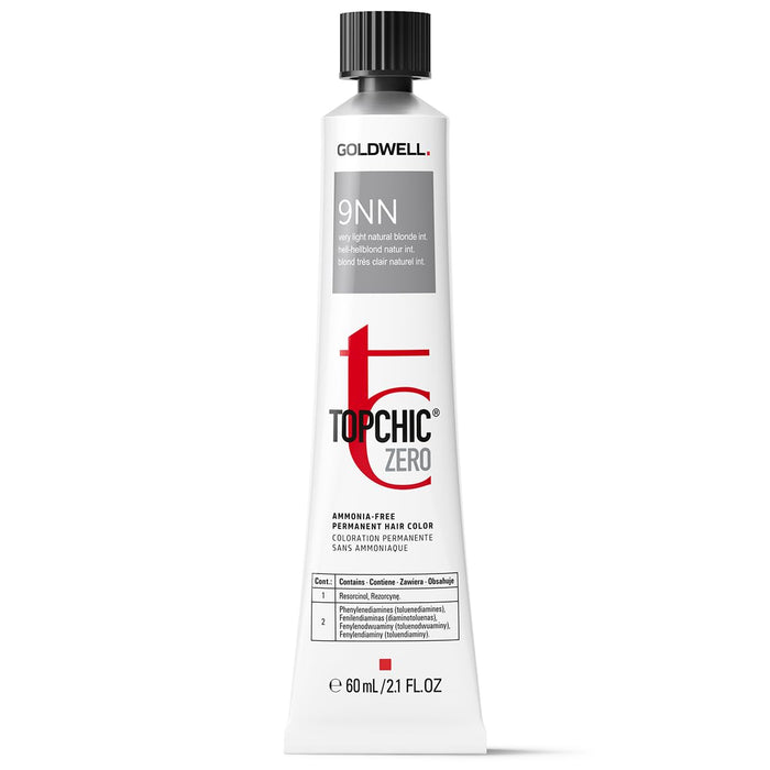 Vopsea permanentă de păr Goldwell TopChic Zero, fără amoniac, nuanța 9NN Very Light Natural Blonde, 60 ml
