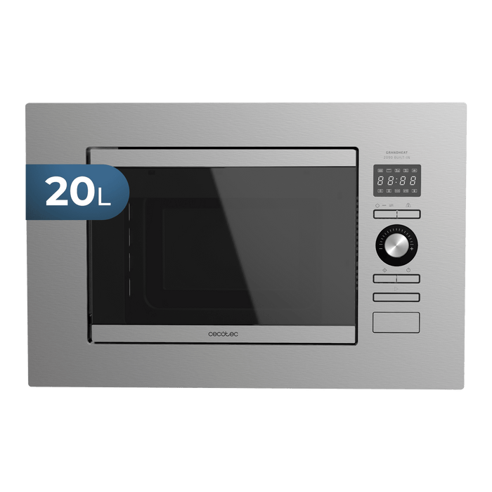 Cuptor cu microunde încorporabil Cecotec GrandHeat 2090 Built-In Steel, 20 l, 800 W, grill 1000 W, inox