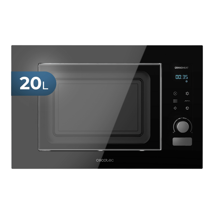 Cuptor cu microunde încorporabil Cecotec Grandheat 2090 Built-In Touch Black, 20 l, 1200 W, grill 1000 W, negru