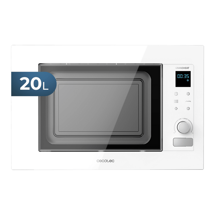 Cuptor cu microunde încorporabil Cecotec GrandHeat 2090 Built-In Touch White, 20 l, 1200 W, grill 1000 W, alb