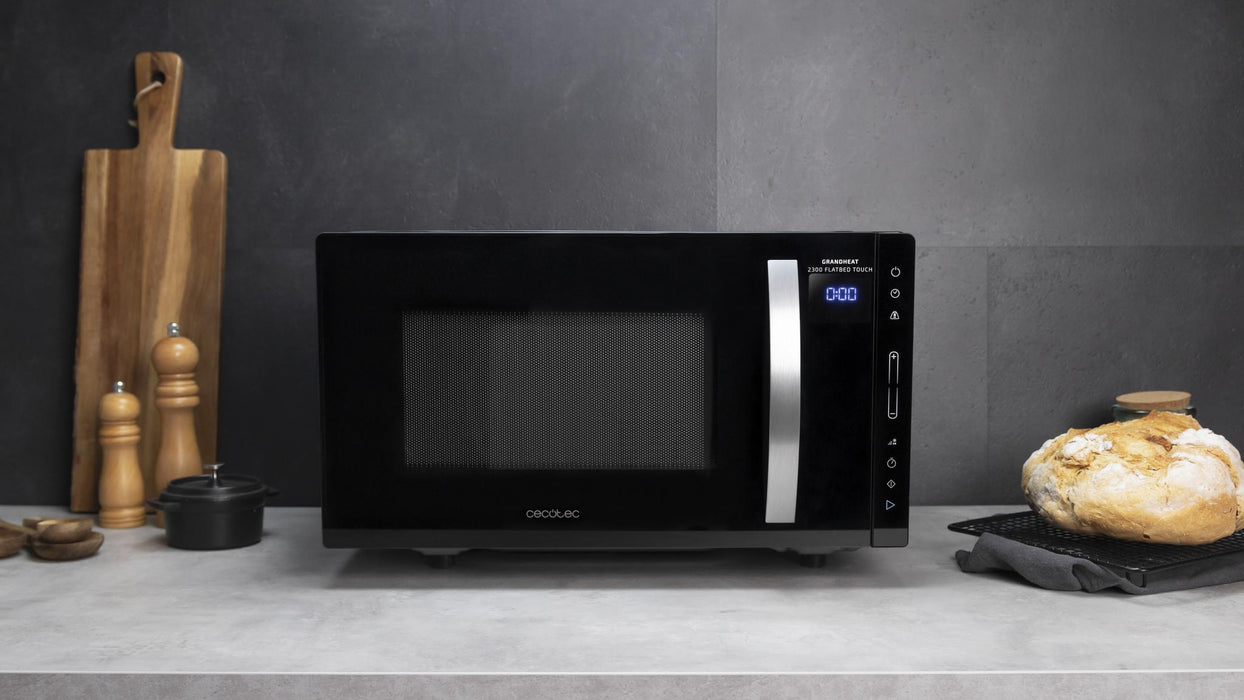 Cuptor cu microunde cu bază plată Cecotec GrandHeat 2300 Flatbed Touch Black, 23 l, 800 W, 5 trepte, negru