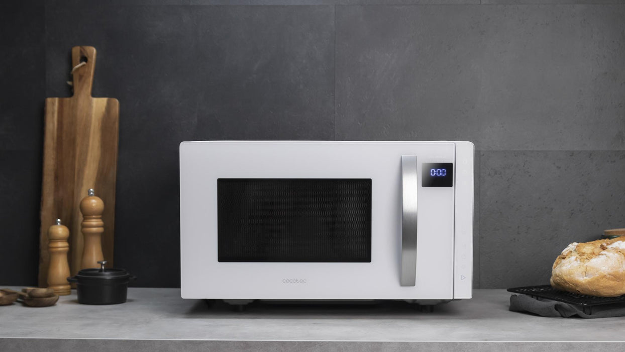 Cuptor cu microunde fără platou rotativ Cecotec GrandHeat 2300 Flatbed Touch White, 23 l, 800 W, alb