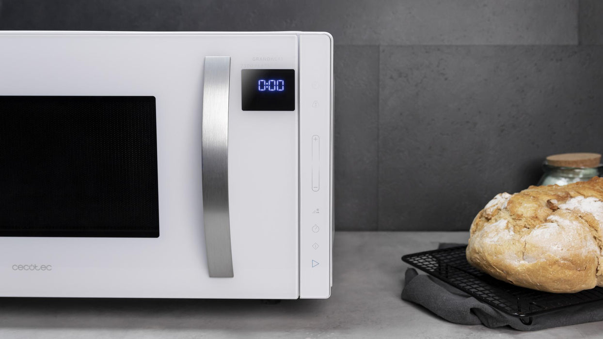 Cuptor cu microunde fără platou rotativ Cecotec GrandHeat 2300 Flatbed Touch White, 23 l, 800 W, alb