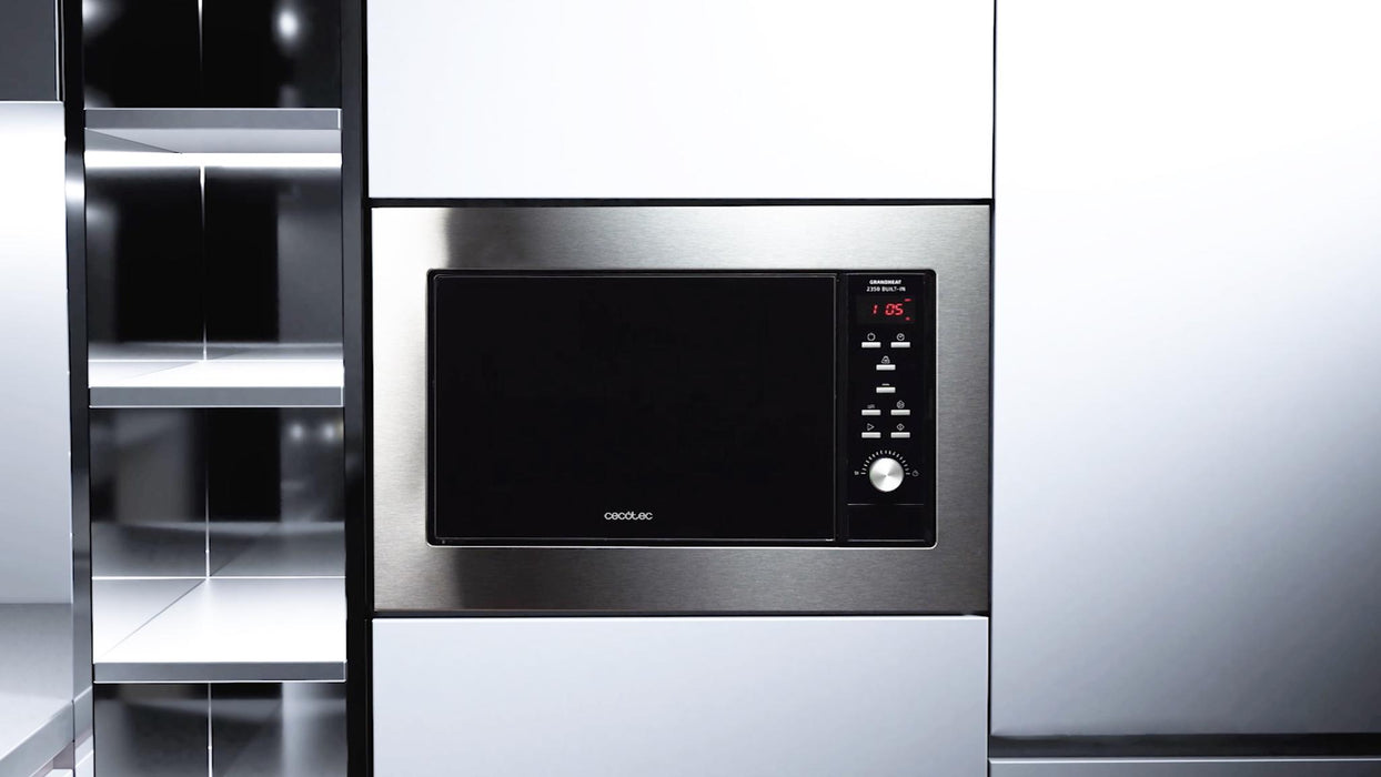 Cuptor cu microunde încorporabil Cecotec Grandheat 2350 Built-In Steel Black, 23 l, 900 W, 9 programe, negru