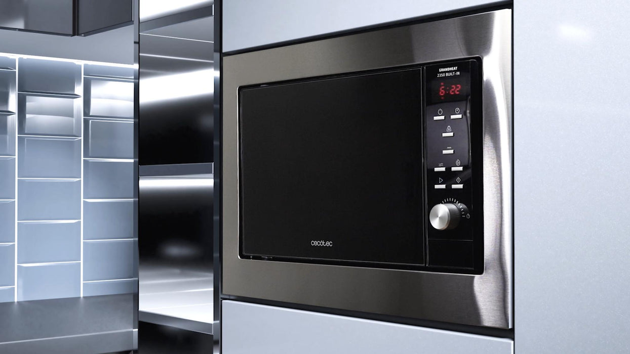 Cuptor cu microunde încorporabil Cecotec Grandheat 2350 Built-In Steel Black, 23 l, 900 W, 9 programe, negru