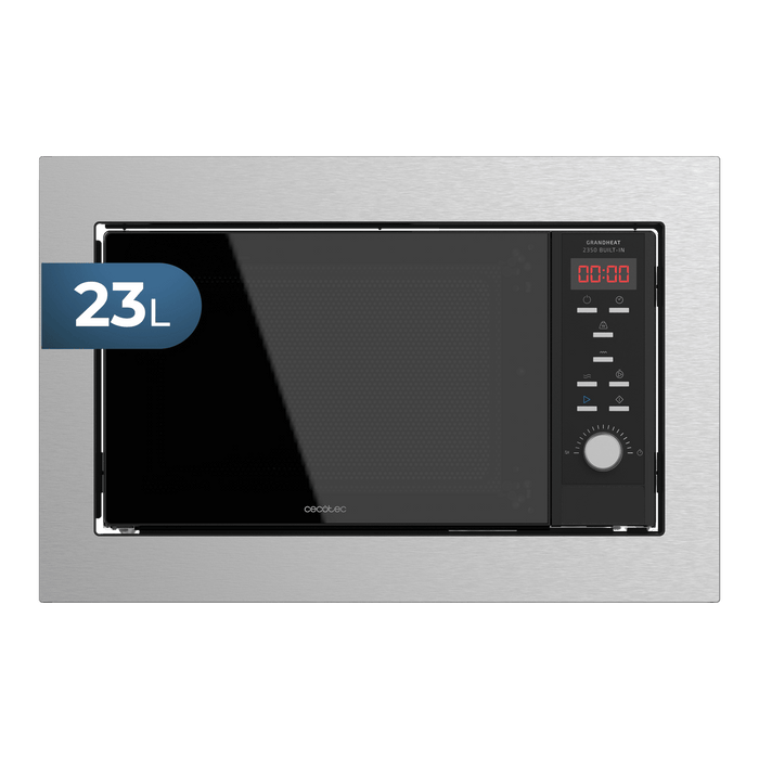 Cuptor cu microunde încorporabil Cecotec Grandheat 2350 Built-In Steel Black, 23 l, 900 W, 9 programe, negru